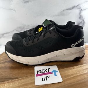 Mens size 10.5-Icebug Arcus RB9X Black/White Trail Hiking Outdoor Running Shoes